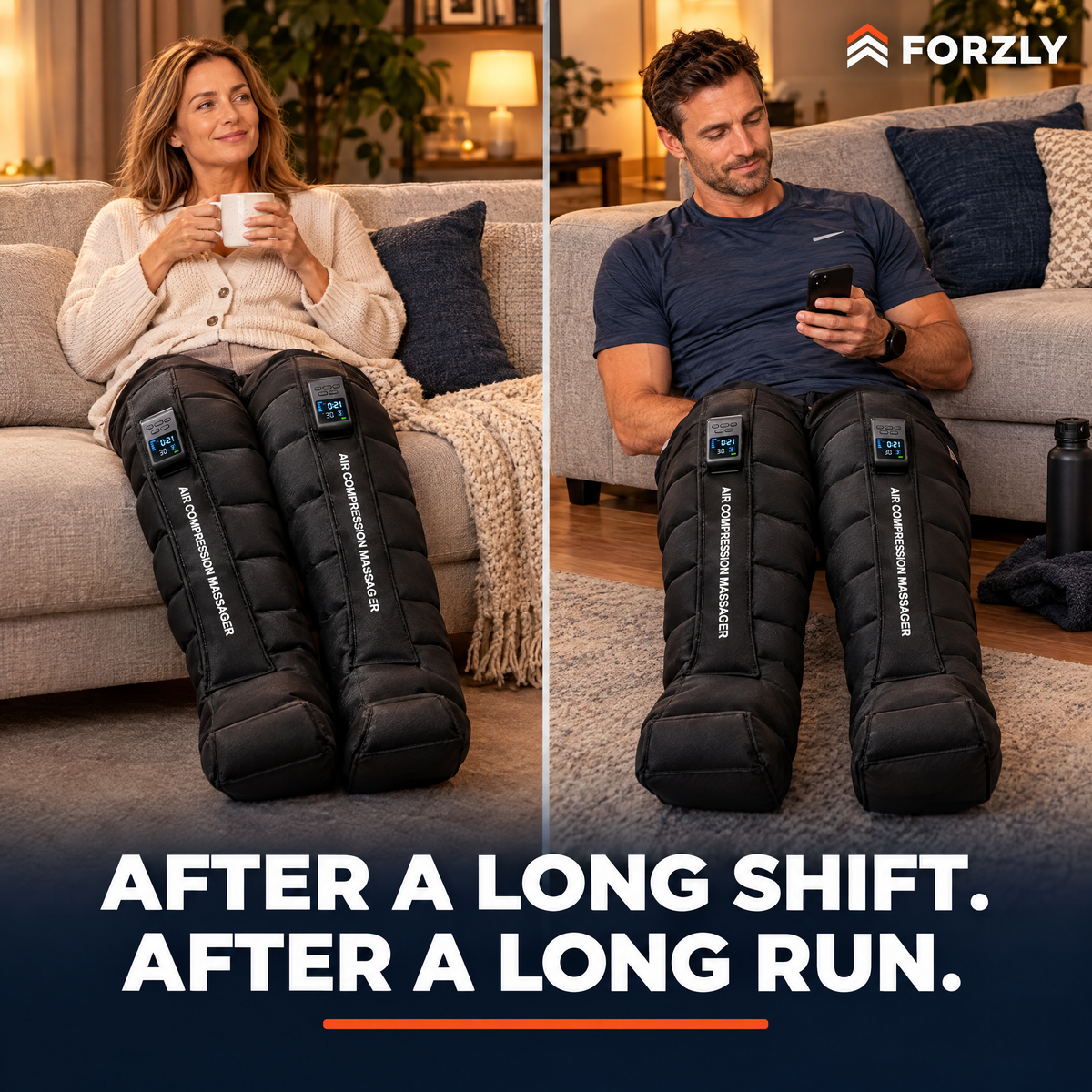After a long shift, after a long run: Forzly UpFlow Boots at home