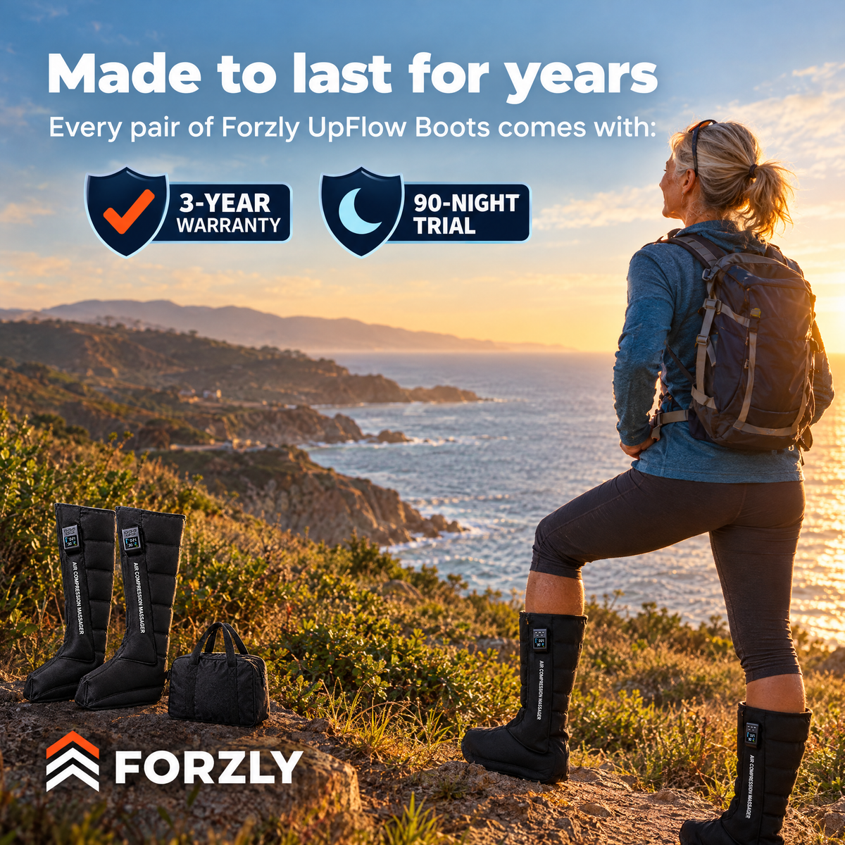 Made to last: 3-year warranty and 90-night trial